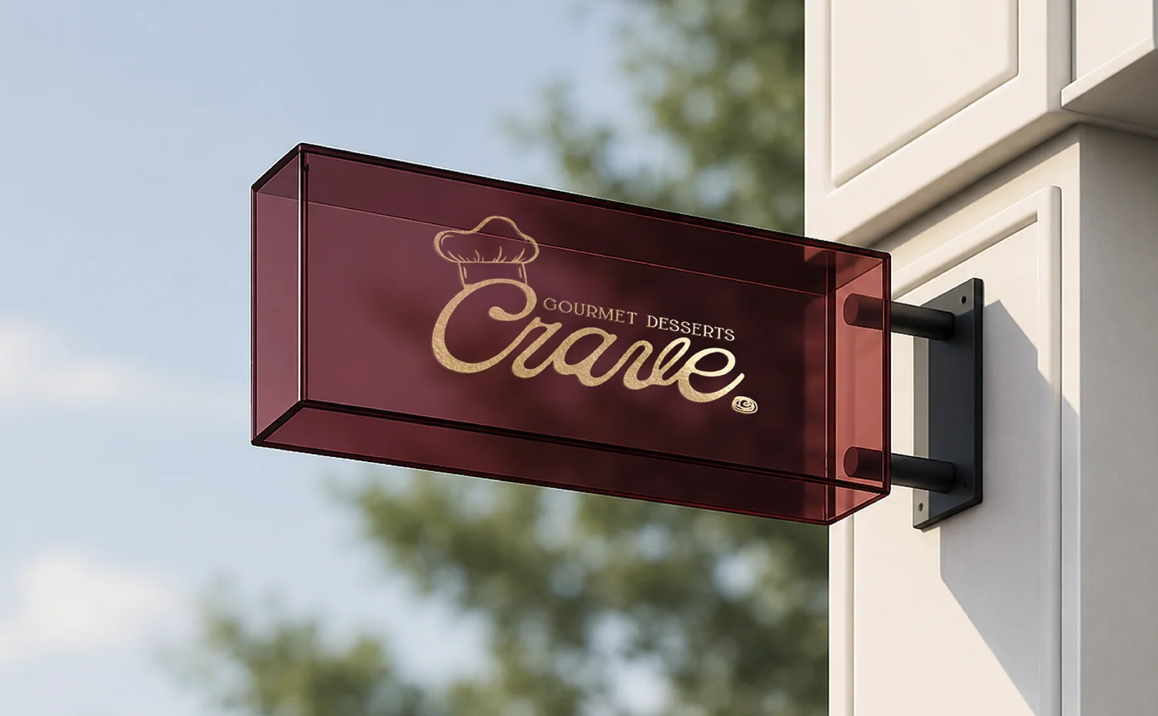 Crave Gourmet Desserts storefront sign