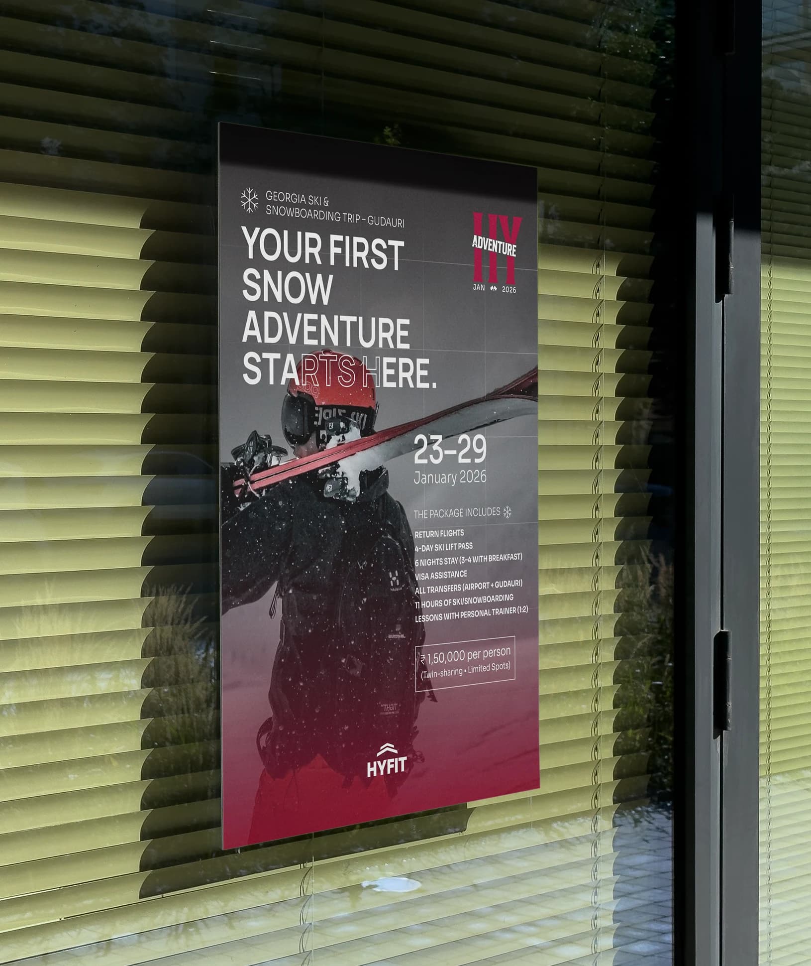 HYFIT Georgia ski and snowboarding trip poster