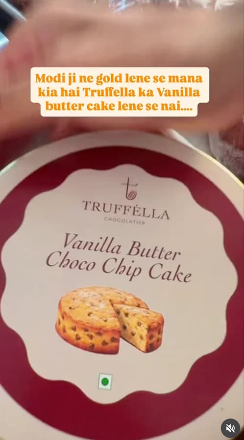 Instagram reel featuring the Vanilla Butter Choco Chip Cake tin
