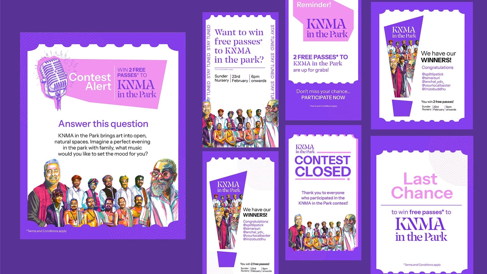 KNMA in the Park contest campaign Instagram posts